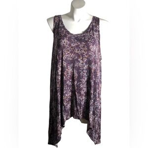 LOGO by Lori Goldstein jersey knit asymmetrical tunic tank Sz 3X